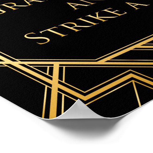 Foto-automaat Huwelijksbord | Gatsby Art Deco Poster (Hoek)