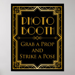 Foto-automaat Huwelijksbord Gatsby Art Deco Poster