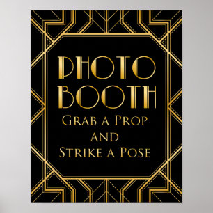 Foto-automaat Huwelijksteken Gatsby Art Deco Poster