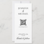 Foto-automaat kalligrafie script foto met QR-code Save The Date (Achterkant)