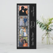 Foto-automaatstijl Save The Date Zwart Wit Kaart (Staand voorkant)