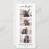 Foto-automaten kalligrafie script foto met QR-code Save The Date (Voorkant)