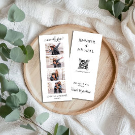 Foto-automaten kalligrafie script foto met QR-code Save The Date