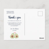 Foto Avocado Baby shower Party Dank u Briefkaart (Achterkant)