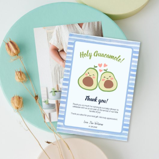 Foto Avocado Baby shower Party Dank u kaart