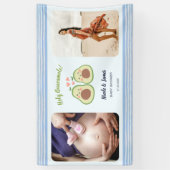 Foto Avocado Gender Neutral Twins Baby shower Spandoek (Verticaal)