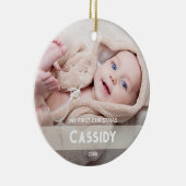 Foto Baby 1e kerstdag Keramisch Ornament (Rechts)
