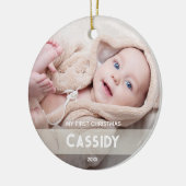 Foto Baby 1e kerstdag Keramisch Ornament (Links)