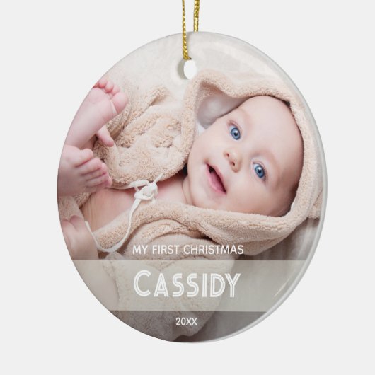 Foto Baby 1e kerstdag Keramisch Ornament (Links)