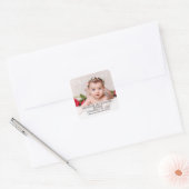 Foto baby aankondiging DIY bewaar de datum Vierkante Sticker (Envelop)