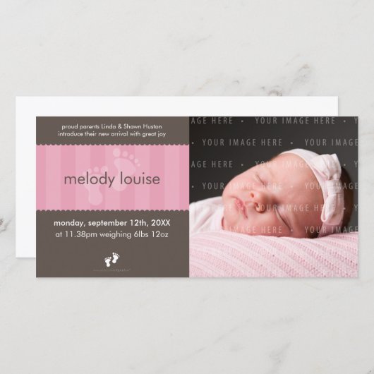 FOTO BABY AANKONDIGING :: happy feet 1L (Voorkant / Achterkant)