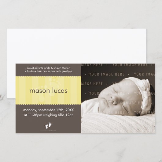 FOTO BABY AANKONDIGING :: Happy feet 6L (Voorkant / Achterkant)