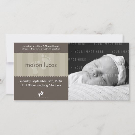 FOTO BABY AANKONDIGING :: happy feet 8L (Voorkant)