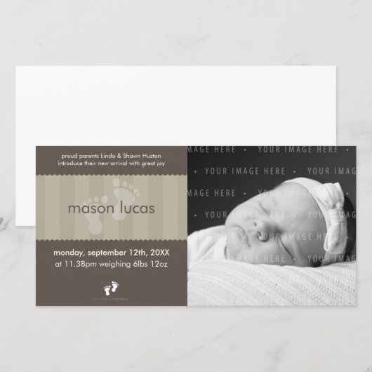 FOTO BABY AANKONDIGING :: happy feet 8L (Voorkant / Achterkant)