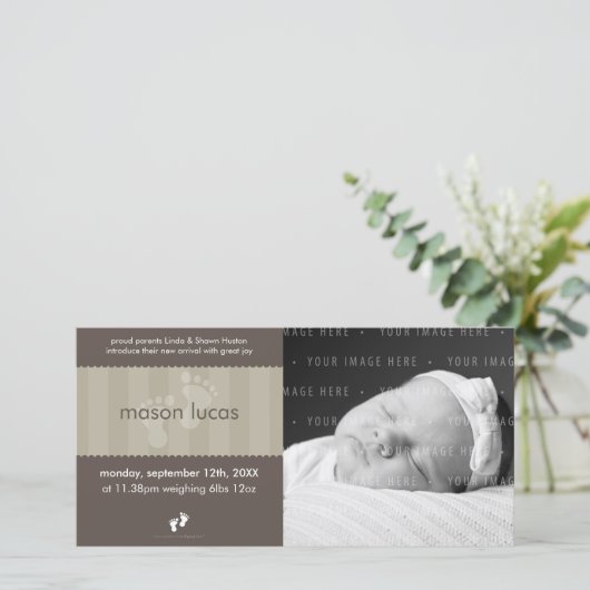 FOTO BABY AANKONDIGING :: happy feet 8L (Staand voorkant)