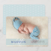 FOTO BABY AANKONDIGING initiaal overlay boy blauw (Voorkant / Achterkant)