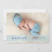 FOTO BABY AANKONDIGING initiaal overlay boy blauw (Voorkant)