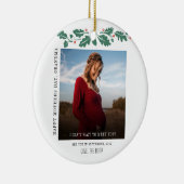 Foto Baby Aankondiging Oma Keepsake Keramisch Ornament (Rechts)