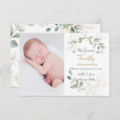 Foto Baby Birth Stats kondiging Bedankkaart (Voorkant / Achterkant)