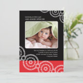 Foto: Baby Black Bandhini Birth Announement Aankondiging (Staand voorkant)