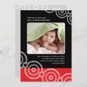 Foto: Baby Black Bandhini Birth Announement Aankondiging (Voorkant / Achterkant)