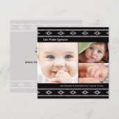 Foto Baby Black Bandhini Geboorteaankondiging Aankondiging (Voorkant / Achterkant)