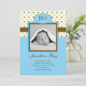 Foto Baby Boy Birth Announement Kaart (Staand voorkant)