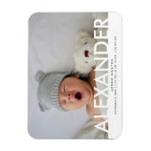Foto Baby Boy Name Birth Notice Magneet (Verticaal)