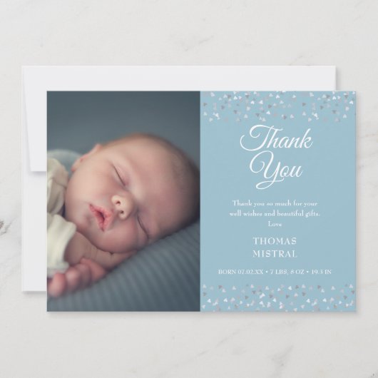 Foto Baby Boy Script Dankuwel Aankondiging (Voorkant)
