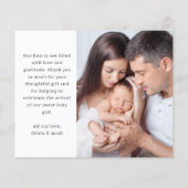 Foto Baby Dank je geboorteaankondiging (Achterkant)