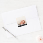 Foto Baby Doop Dank u voor uw gunst | Zwart Wit Vierkante Sticker (Envelop)