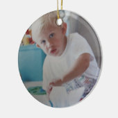 Foto Baby Eerste Kerstmis Keramisch Ornament (Links)