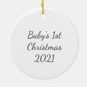 Foto Baby Eerste Kerstmis Keramisch Ornament (Achterkant)