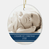 Foto Baby First Kerstornament Blue Keramisch Ornament (Links)
