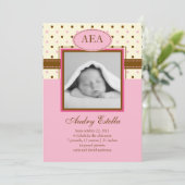 Foto Baby Girl Birth Announement Aankondiging (Staand voorkant)