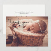 Foto Baby Girl Modern bedankt Aankondiging (Voorkant / Achterkant)