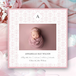 Foto Baby Girl Name Birth Notice Aankondiging