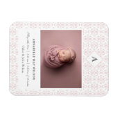 Foto Baby Girl Name Birth Notice Magneet (Horizontaal)
