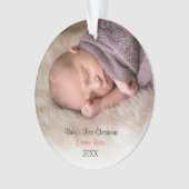 Foto: Baby Girl Pink Babys eerste kerstdag Ornament (voorkant)
