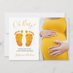 Foto Baby Gold Feet Couple's Baby shower Kaart