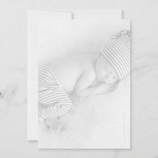 FOTO BABY hallo AANKONDIGING eenvoudig modern (Achterkant)