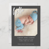 FOTO BABY hallo AANKONDIGING modern (Voorkant / Achterkant)