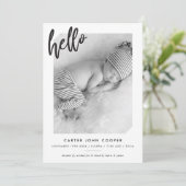 FOTO BABY hallo AANKONDIGING schattig modern (Staand voorkant)