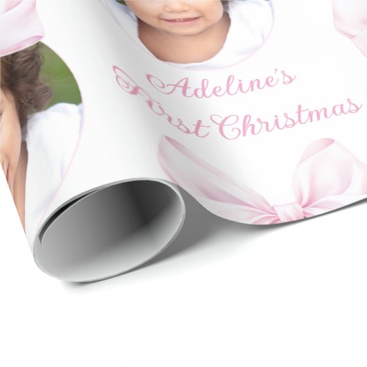 Foto Baby meisje eerste kerst Cadeaupapier (Rol Hoek)