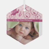 Foto Baby Meisje Tiny T-shirt Ornament 1e Kerstmis (Voorkant)