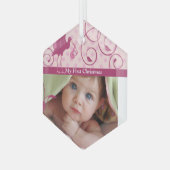 Foto Baby Meisje Tiny T-shirt Ornament 1e Kerstmis (Voorkant links)