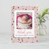 Foto Baby shower Birth Announding Hartelijk dank Bedankkaart (Staand voorkant)
