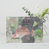 Foto Baby shower Birthday Roos Gold Confetti Kaart (Staand voorkant)