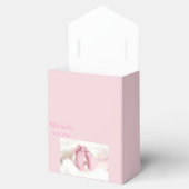 Foto Baby shower Party Roze Bedankdoosjes (Geopend)