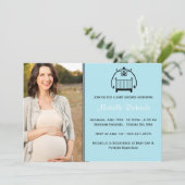 Foto Baby shower Uitnodiging (Staand voorkant)